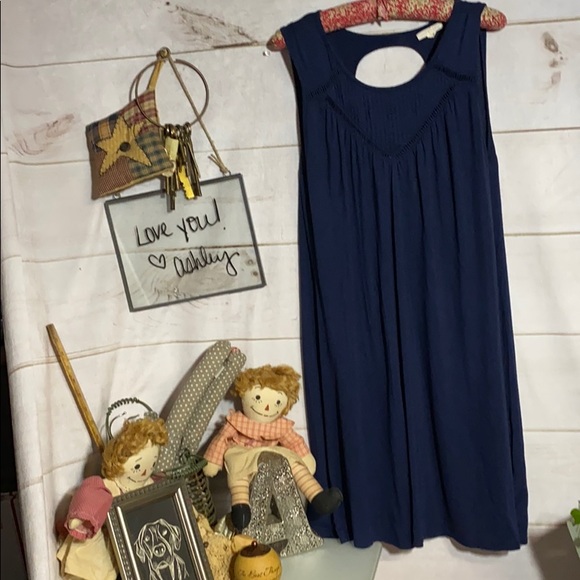 Tulle; Midnight Blue; Midi; Shift; Dress; L - Picture 1 of 8